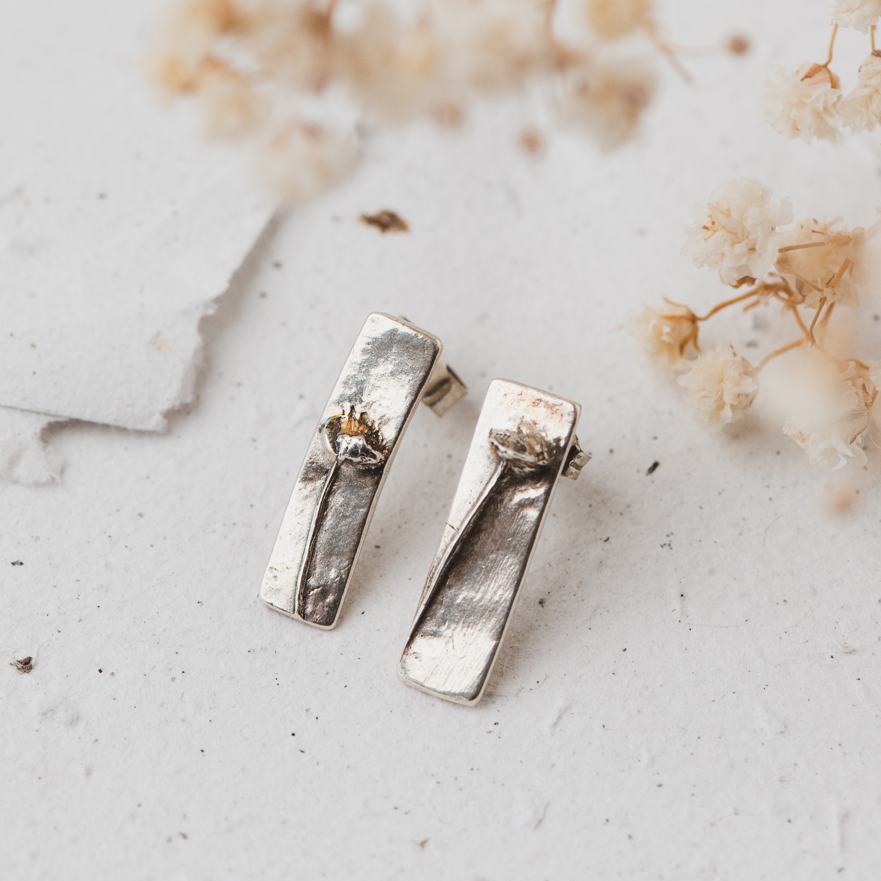 Susannah Brookes Cowslip seedhead stud earrings